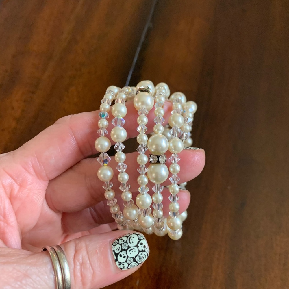 Bracelet faux Pearls and Swarovski Crystal